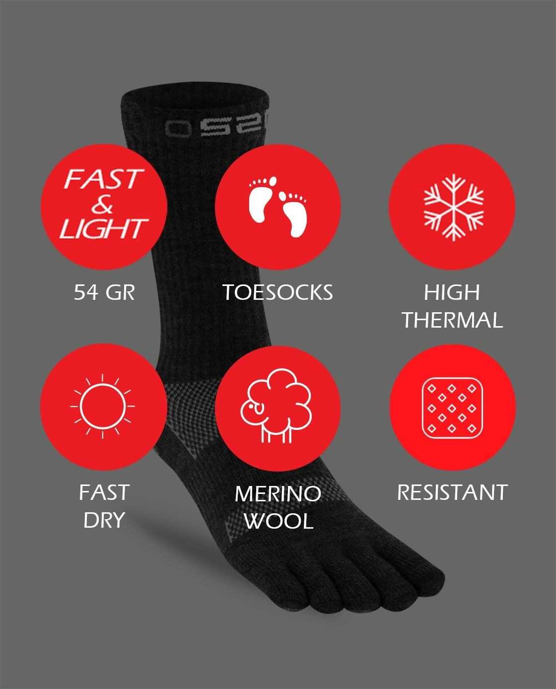 Merino Wool Toesocks